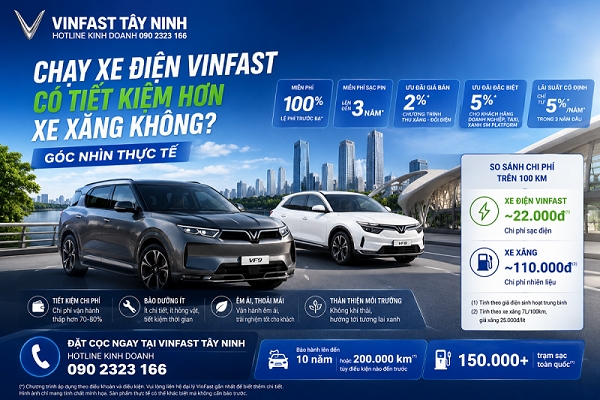 Chạy Xe Điện VinFast Có Tiết Kiệm Hơn Xe Xăng Không? Góc Nhìn Thực Tế Từ Người Dùng Tại Tây Ninh
