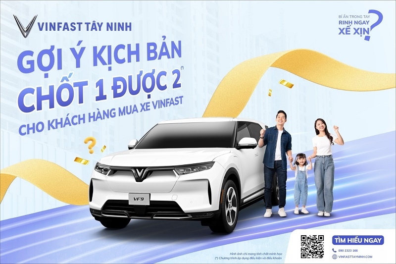 Chốt 1 Được 2 – Mua xe VinFast, nhận quà cực chất tại VinFast Tây Ninh