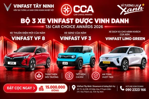 Limo Green, VF 3 và VF 8 được vinh danh tại Car Choice Awards 2026