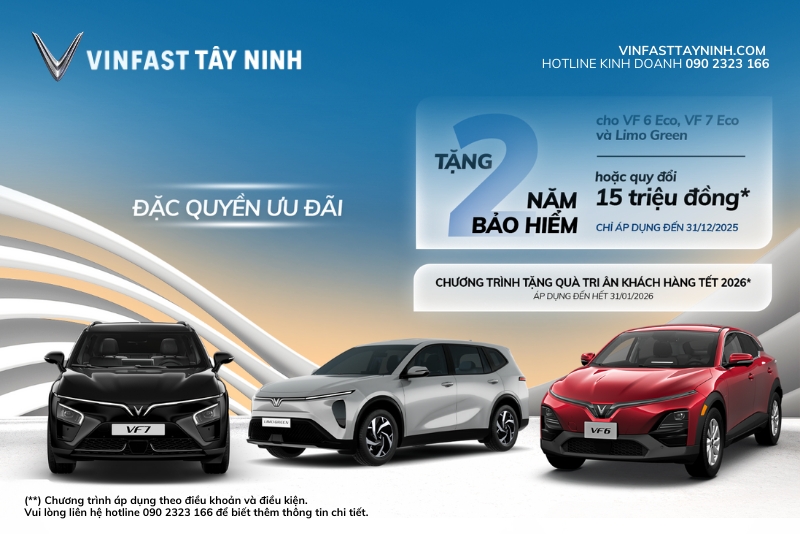 Mua Ô Tô Điện VinFast Tại Tây Ninh – Ưu Đãi Lớn Đến Hết 31/12/2025