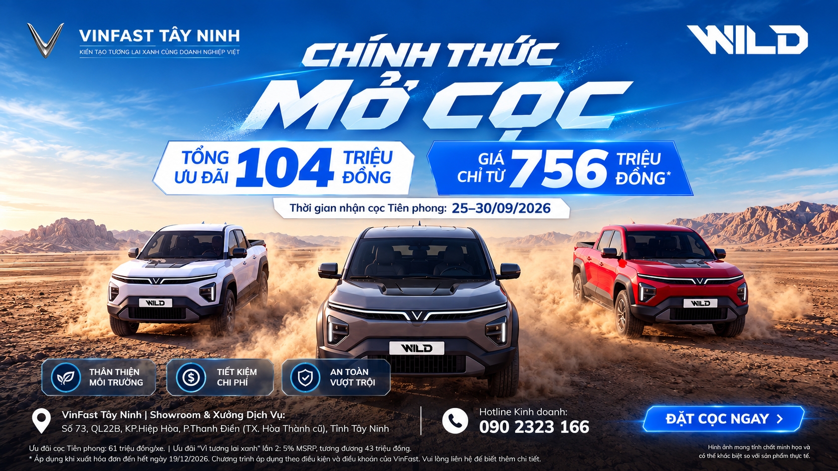 VF Wild Chính Thức Mở Cọc: Ưu Đãi 104 Triệu, Giá Từ 756 Triệu