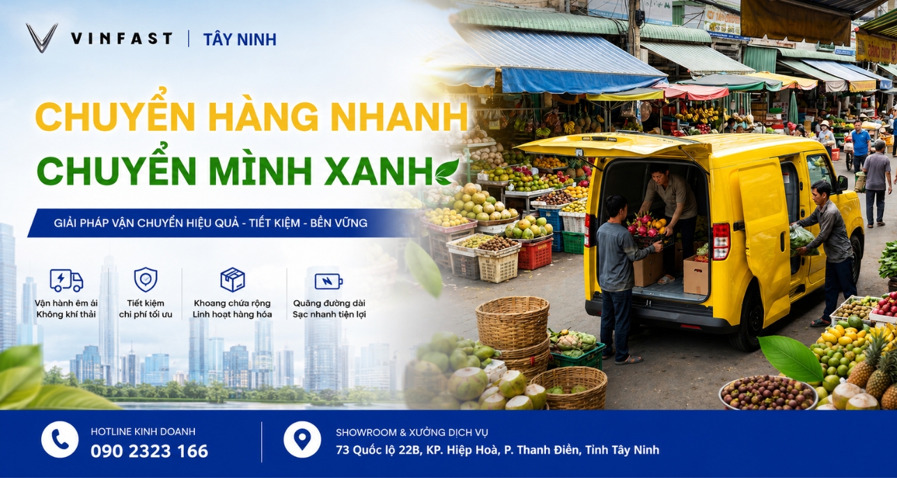 VinFast EC Van Tây Ninh Dòng Xe Điện Chở Hàng Cho Kinh Doanh