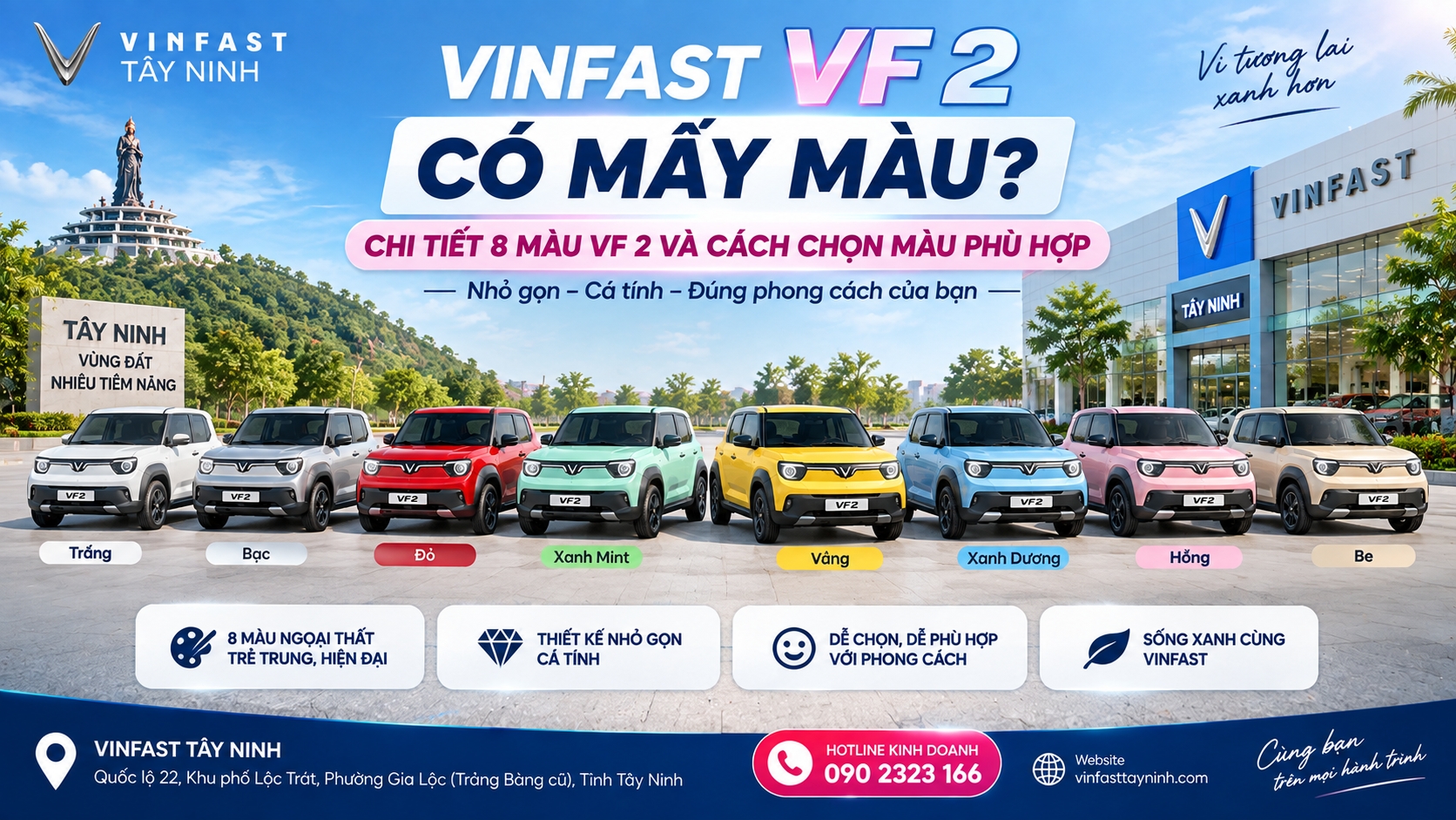 VinFast VF 2 Có Mấy Màu? Chi Tiết 8 Màu VF 2 Và Cách Chọn Màu Phù Hợp