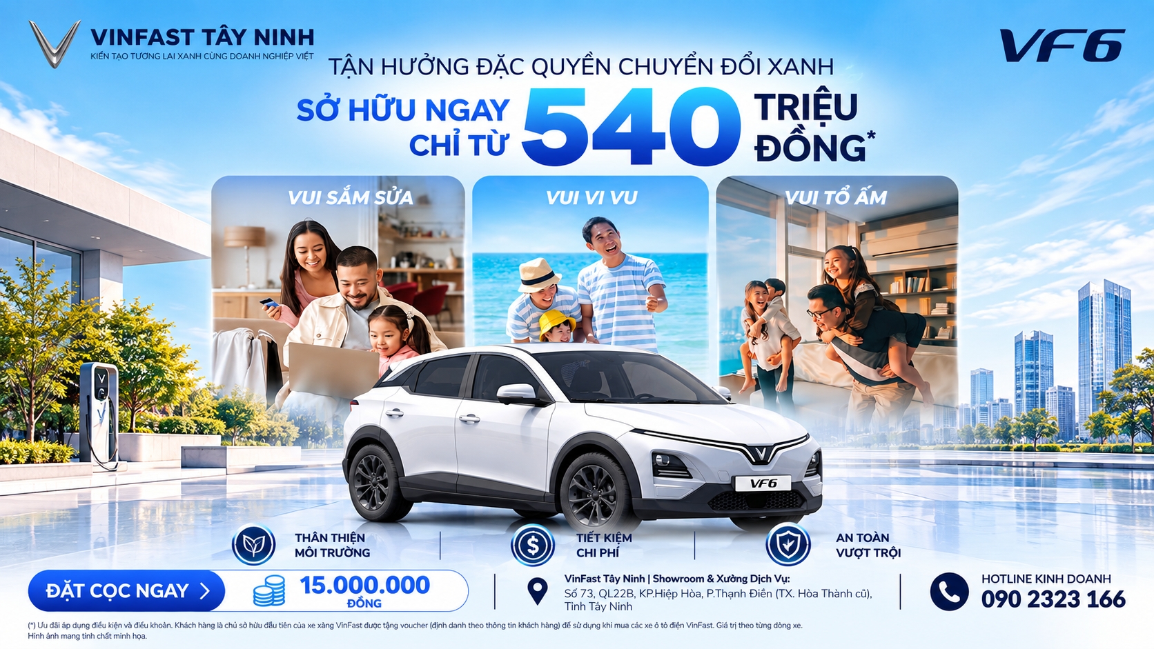  VinFast VF 6 Tây Ninh 2026: Giá Từ 540 Triệu, Lăn Bánh & Ưu Đãi