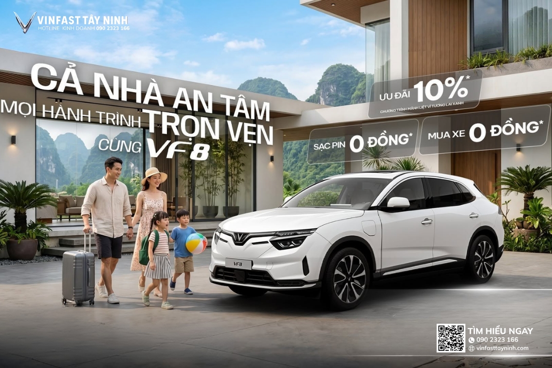 VinFast VF8: Khoang Lái Yên Tĩnh Giúp Trẻ Nhỏ Ngủ Ngon Trên Mọi Hành Trình
